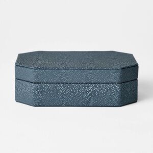 NEW Threshold Studio McGee Faux Shagreen Box Blue, Small